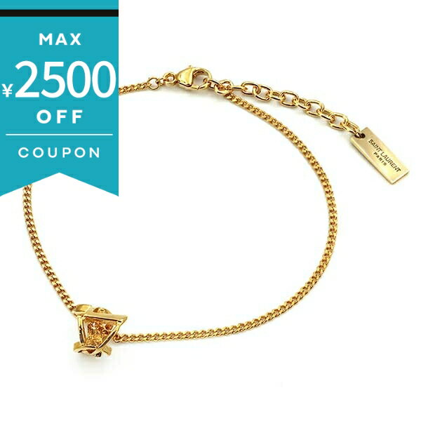 楽天AzureBrandol《最大2500円クーポン 11/29 12:59迄》サンローラン ブレスレット SAINT LAURENT レディース YSL 立体ロゴ Mサイズ ゴールド 670469 Y1500 8030 S | ブランド
