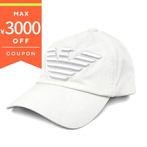 《最大3000円クーポン 12/1 23:59迄》エンポリオアルマーニ 帽子 EMPORIO ARMANI イーグルロゴ ベースボール キャップ ホワイト 627522 CC995 00010 | ブランド