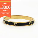 《最大3000円クーポン 12/1 23:59迄》コーチ バングル COACH ペグド シグネチャー ヒンジド ゴールド×ブラック CF557 GD/BK レデ...