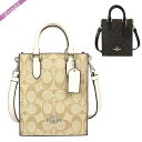 COACH コーチ ミニトートバッグ 縦型 シグネチャー 2wayショルダーバッグ ブラウン×ブラック CJ494