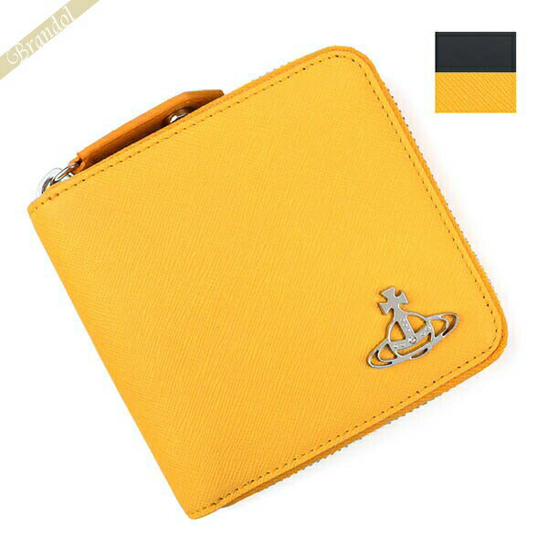 ヴィヴィアンウエストウッド 二つ折り財布 Vivienne Westwood 財布 ジップアラウンド イエロー 51010043 SAFF E401 YELLOW | ブランド