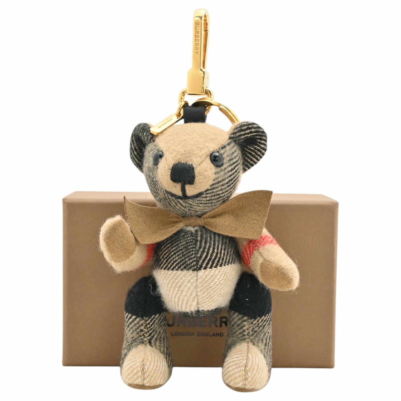 樂天商城 - 【中古】バーバリー トーマスベア チャーム ウィズ ボウタイ ノバチェック バッグチャーム カシミア Sランク bb5315ff