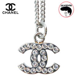 シャネル ネックレス（レディース） CHANEL シャネル ネックレス　ココマーク　ラインストーン シルバー コスチュームジュエリー