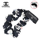 CHANEL シャネル シュシュ CCマーク ブラック×ホワイト 【中古】未使用品