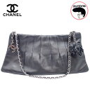 CHANEL シャネル ココチャーム チェーンショルダーバッグ ラムスキン ブラック シルバー【中古】