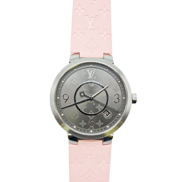【中古】LOUIS VUITTON ルイヴィトン Q1DM0 タンブールスリムGM 腕時計 ラバー男女兼用