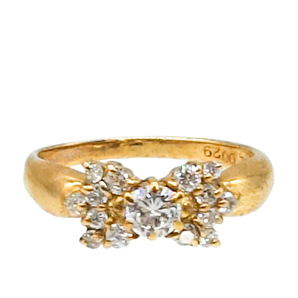 K18 ダイヤモンド リング イエローゴールド ダイヤ0.22ct/0.29ct