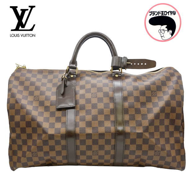 【中古】美品　LOUIS VUITTON ルイヴィトン ダミエ キーポル50 旅行用ボストンバッグ