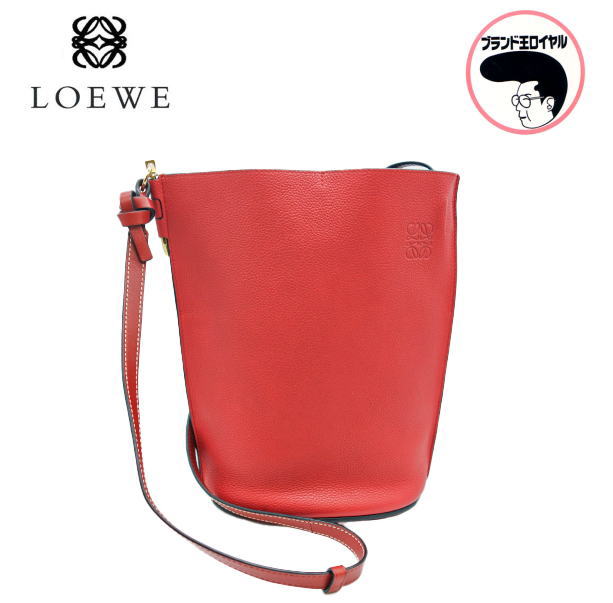 LOEWE ロエベ アナグラムゲート バケットショルダーバック RED【中古】