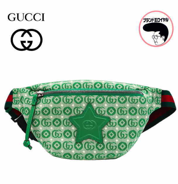 Body Bags - 【中古】未使用品 GUCCI グッチ インターロッキングG ウエストバッグ キッズ　グリーン　星