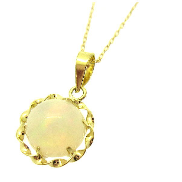 オパールネックレス　K18YG 0.8ct　 イエローゴールド 10月の誕生石
