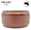 【中古】PRADA プラダ レザーバングル ブレスレット 茶 ブラウン