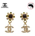 【中古】CHANEL シャネル ピアス ココマーク CC ストーン