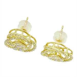 ダイヤモンドピアス0.5ct×2K18YGイエローゴールドダイヤモンドレディースフラワー