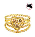 ハート ダイヤモンド リング 1.35ct 0.756ct K18YG イエローゴールド ダイヤモンド レディース(4)