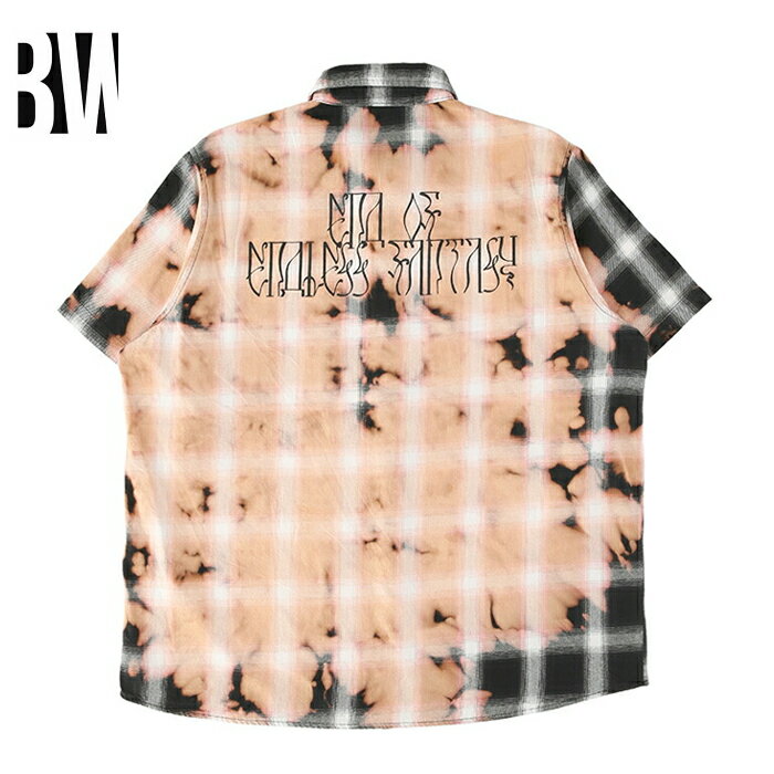 SUNDAY OFF CLUB Season Lettering Artwork Bleached Plaid Check Shirt サンデーオフクラブ 漂白チェック柄 シャツ アシッドブラック オンライン 通販 101plaidchecksh