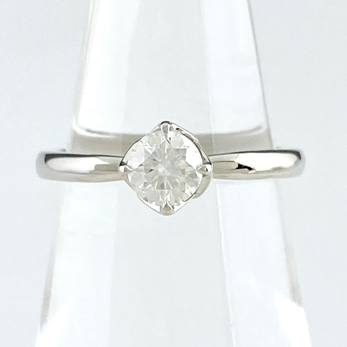 【ラッピング可】 俄 ダイヤモンド デザインリング プラチナ 指輪 結 リング 4号 Pt950 ダイヤモンド レディース 【中古】のサムネイル