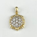 【ラッピング可】 メレダイヤ ペンダントトップ YG イエローゴールド プラチナ ペンダントトップ K18 Pt900 ダイヤモンド レディース 【中古】