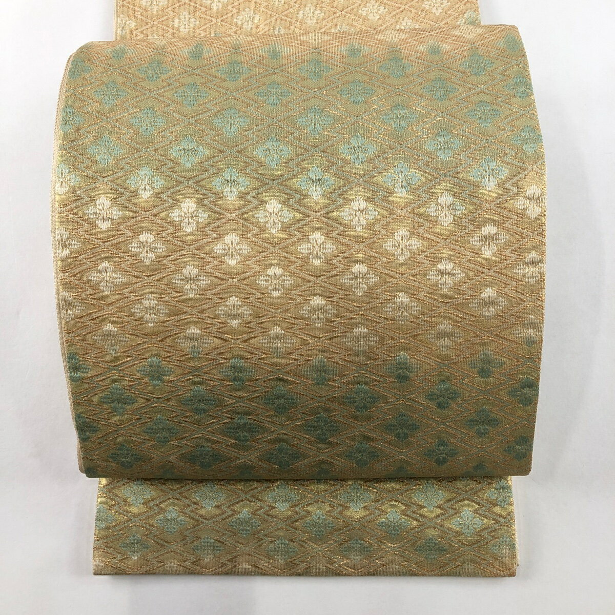 袋帯 秀品 松川菱 花菱 金糸 箔 金色 六通 正絹 【中古】 msp70