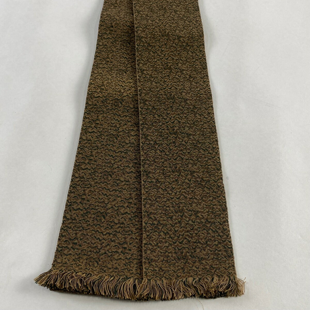 【最終値引き】角帯 美品 優品 幾何学 焦茶色 正絹 【中古】 msp70