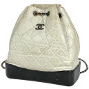シャネル CHANEL ココマーク チェーン リュックサック ガブリエル ドゥ バックパック デイパック マトラッセ リュック レザー ホワイト ブラック レデ...