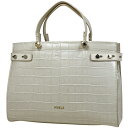 【最終値引き】 フルラ Furla ロゴ ハンドバッグ 型押し ハンドバッグ レザー ホワイト レディース 【中古】 msp39