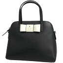 【最終値引き】 ケイトスペード Kate Spade ロゴ ハンドバッグ 2WAY ショルダーバッグ リボンモチーフ ハンドバッグ レザー ブラック ホワイト ...