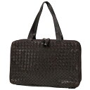 【最終値引き】 ボッテガヴェネタ BOTTEGAVENETA イントレチャート ハンドバッグ ナッパ ハンドバッグ レザー ダークブラウン レディース 【中古】...