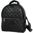 シャネル CHANEL コココクーン リュックサック マトラッセ バックパック デイパック リュック ナイロン ブラック A92559 レディース 【中古】