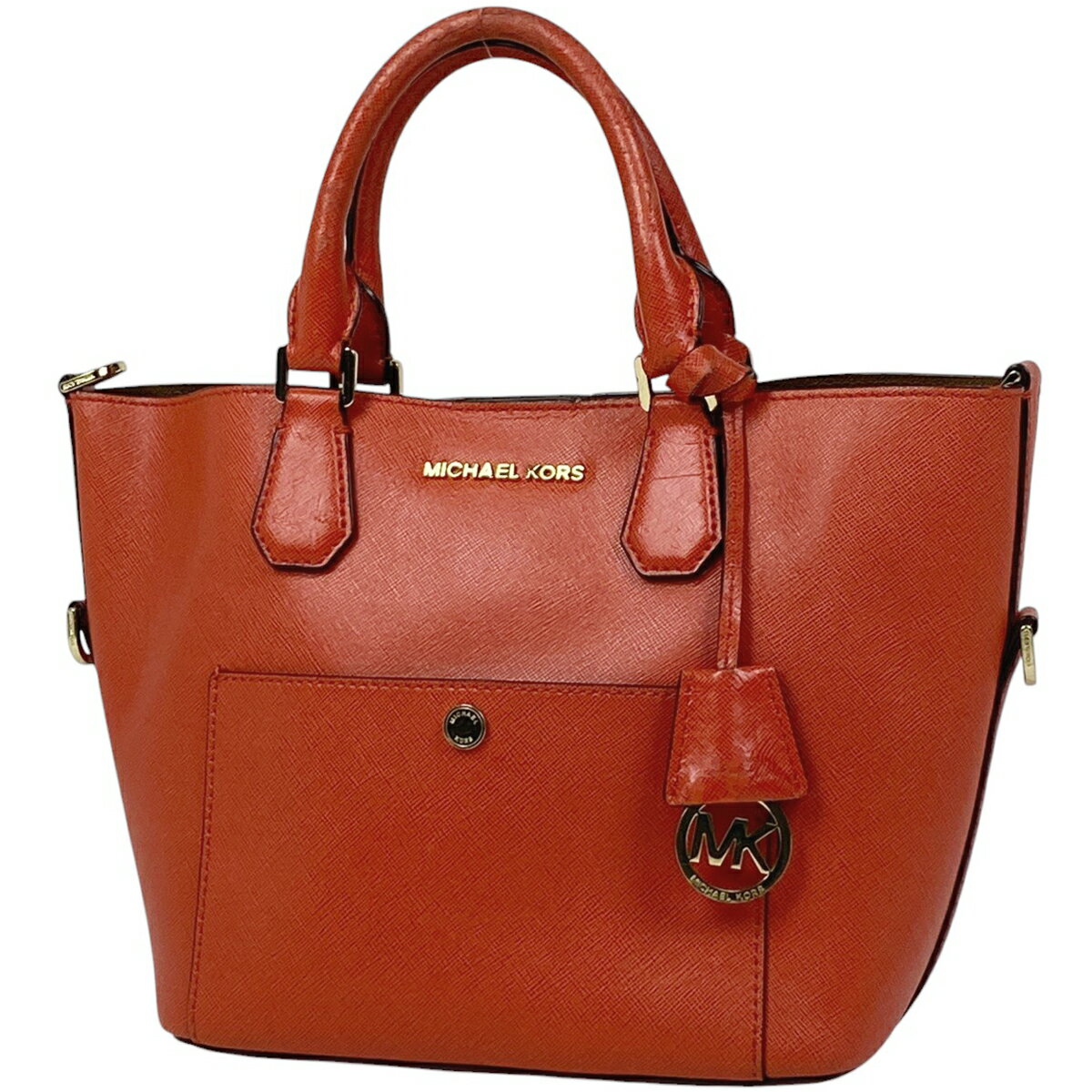 マイケルコース Michael Kors ロゴ ハンドバッグ 2WAY ショルダーバッグ トート ハンドバッグ レザー オレンジ レディース 【中古】 msp39