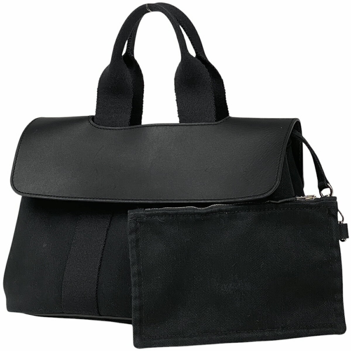 エルメス HERMES ヴァルパライソ PM トートバッグ ハンドバッグ トワルシェブロン ブラック 刻印なし レディース 【中古】のサムネイル