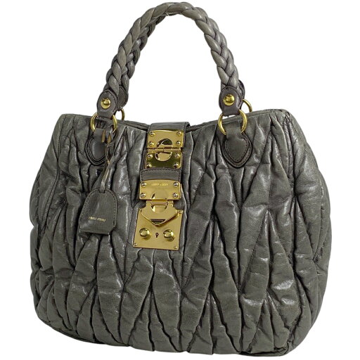 ミュウ ミュウ Miu Miu マテラッセ ハンドバッグ 2WAY ショルダーバッグ ハンドバッグ レザー グレー レディース 【中古】 ミュウ ミュウ Miu Miu マテラッセ ハンドバッグ 2WAY ショルダーバッグ ハンドバッグ レザー グレー レディース 【中古】