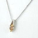 【ラッピング可】 ダイヤモンド デザインネックレス プラチナ YG イエローゴールド ペンダント ネックレス Pt900 Pt850 K18 レディース 【中古...