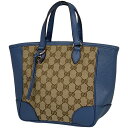 【最終値引き】 グッチ GUCCI GG柄 ハンドバッグ 2WAY ショルダーバッグ ハンドバッグ GGキャンバス ベージュ ブルー 449241 レディース 【中古】 msp39