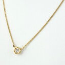【ラッピング可】 ダイヤモンド デザインネックレス YG イエローゴールド ペンダント ネックレス K18 ダイヤモンド レディース 【中古】