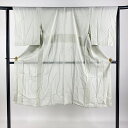 長襦袢 身丈122cm 裄丈62cm S 松葉 灰緑 正絹 名品 【中古】