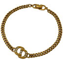 【ラッピング可】クリスチャンディオール Christian Dior ロゴ ラインストーン ブレスレット CD ブレスレット GP ゴールド レディース 【中古...