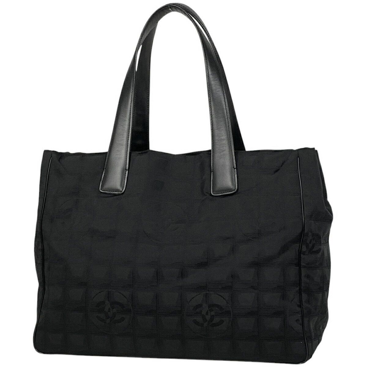 シャネル CHANEL ニュートラベルライン トート MM ココマーク ショルダーバッグ トートバッグ ナイロンジャガード ブラック A15991 レディース 【中古】