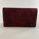 和装バッグ 名品 甲州印伝 毘沙門亀甲 寄せ柄 黒 鹿革 和装小物 【中古】