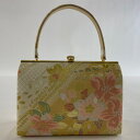 和装バッグ 美品 優品 フォーマル 草花 疋田 金銀糸 金色 和装小物 【中古】