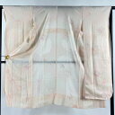長襦袢 身丈126cm 裄丈66cm M 振袖用 牡丹 菊 ぼかし 薄ピンク 正絹 美品 秀品 【中古】