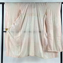 長襦袢 身丈127cm 裄丈66cm M 振袖用 枝垂れ桜 ぼかし 薄ピンク 正絹 秀品 【中古】