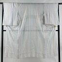 長襦袢 身丈130.5cm 裄丈64.5cm M 地紋 縦ぼかし クリーム 正絹 名品 【中古】