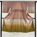 長襦袢 身丈125cm 裄丈63cm S 裾ぼかし柄 ピンク 正絹 美品 秀品 【中古】
