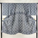 長襦袢 身丈117.5cm 裄丈67cm M 二代目金田昇 やまと 落款あり 市松 鼠色 正絹 美品 秀品 【中古】