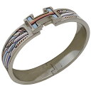 【ラッピング可】エルメス HERMES クリッククラック PM ペガサス 羽 腕輪 Hロゴ バングル シルバーメッキ シルバー マルチカラー レディース 【中古...