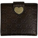 【ラッピング可】グッチ GUCCI グッチシマ 二つ折り 財布 ハートモチーフ シグネチャー 二つ折り財布 レザー ダークブラウン 203549 レディース 【...