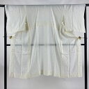 長襦袢 身丈123.5cm 裄丈66cm M 落款あり 幾何学模様 クリーム 正絹 美品 秀品 【中古】