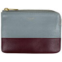 セリーヌ CELINE ロゴ キーリング付き コインケース キーホルダー バイカラー コインケース レザー グレー ボルドー レディース 【中古】