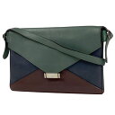 セリーヌ CELINE ロゴ ショルダーバッグ レザー グリーン ネイビー ボルドー レディース 【中古】